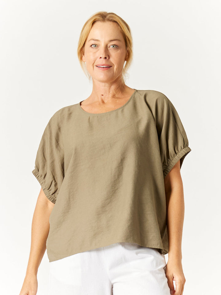 Lux Box Top - Khaki - 32721