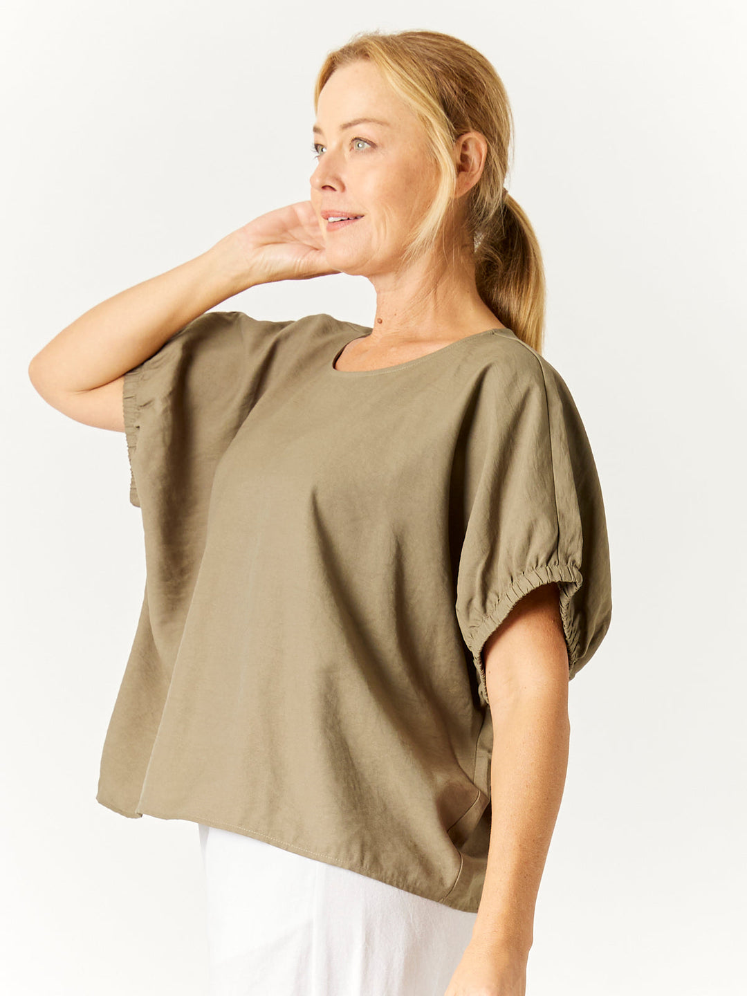 Lux Box Top - Khaki - 32721