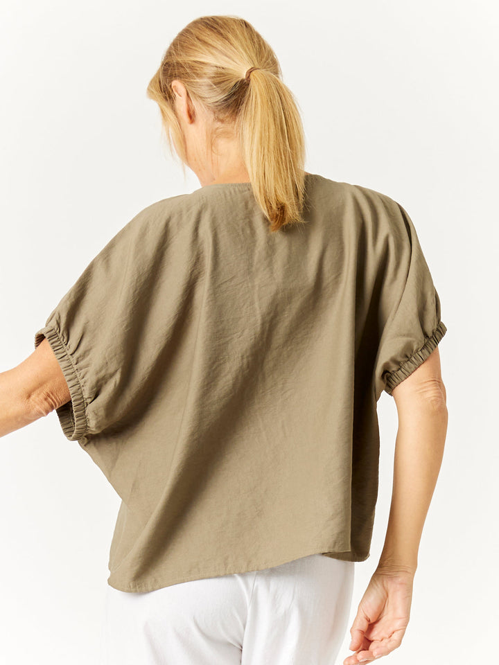 Lux Box Top - Khaki - 32721