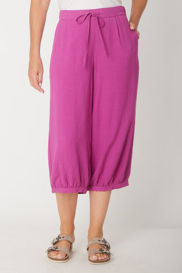 Anya Pleat Pocket Pant - Magenta- 31336 - Clothes for Senior & Elderly Women
