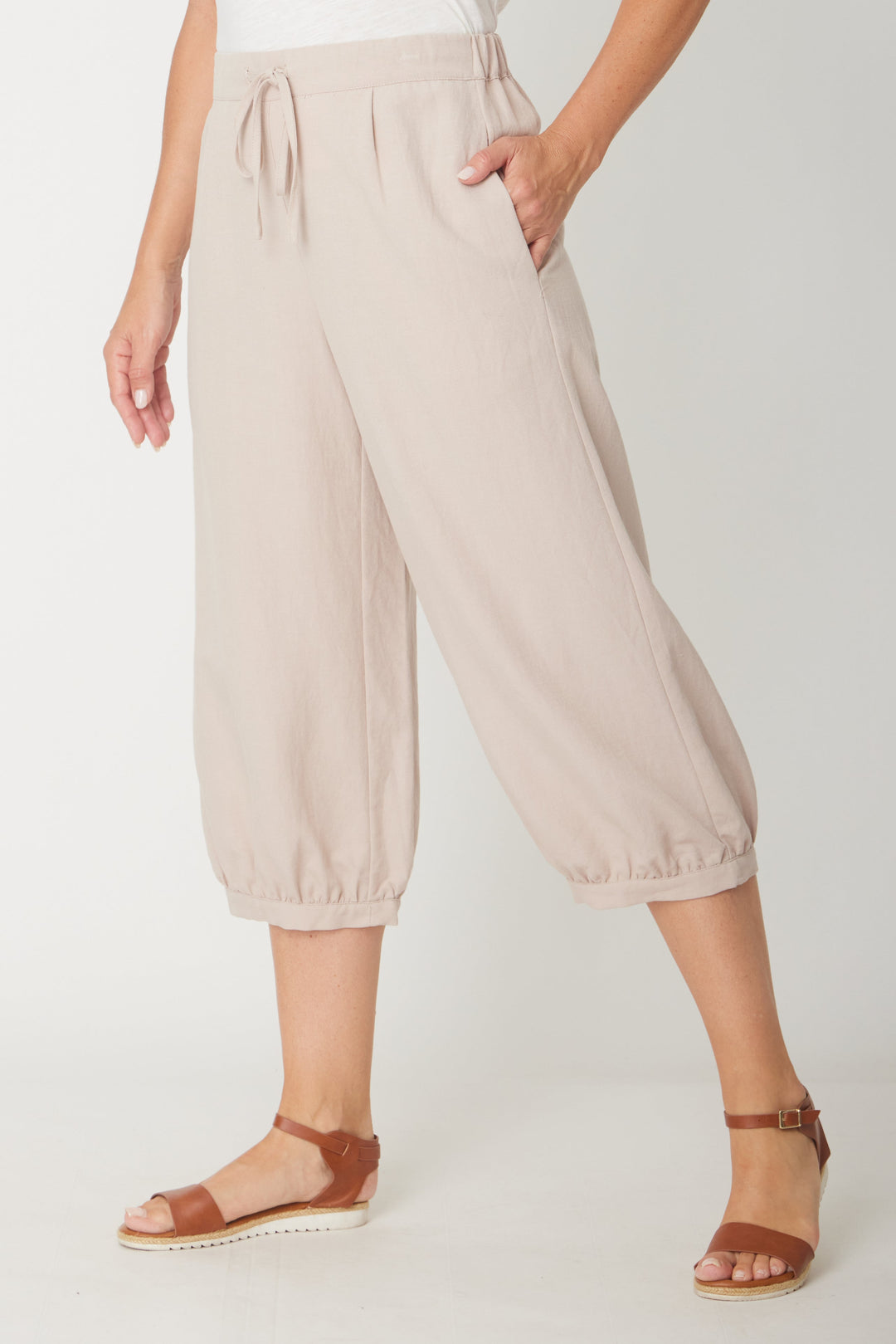 Anya Pleat Pocket Pant - Sand - 31336