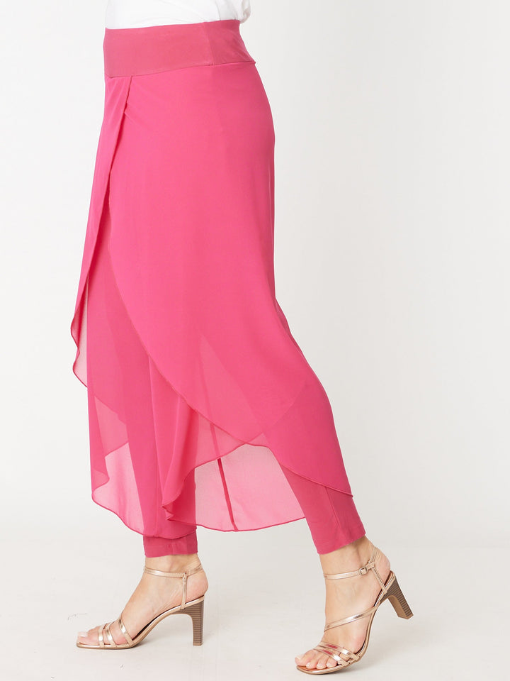 Gilliana Chiffon Overlay Pant - Fushia - 31360