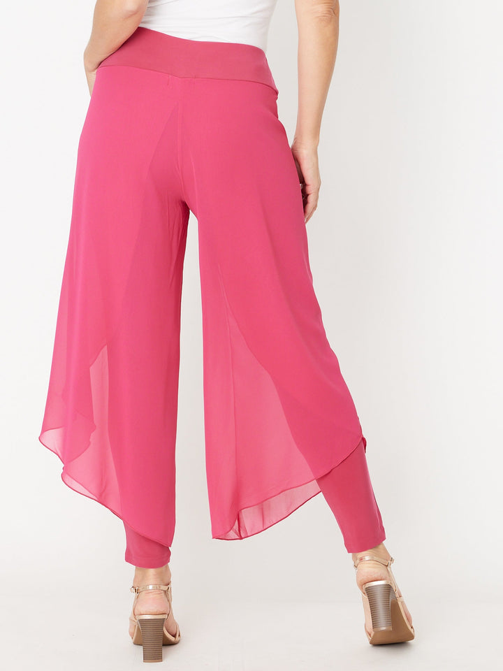 Gilliana Chiffon Overlay Pant - Fushia - 31360