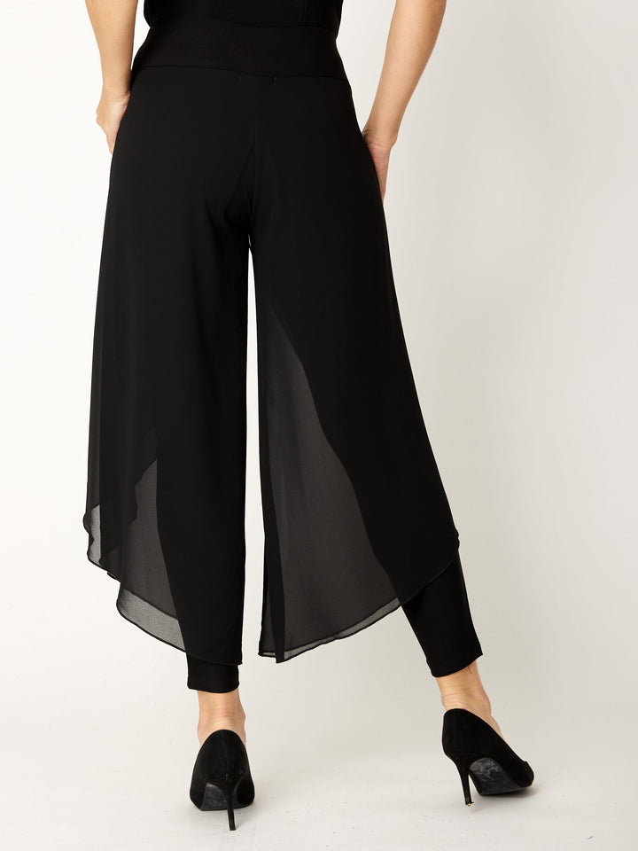Gilliana Chiffon Overlay Pant - Black - 31360