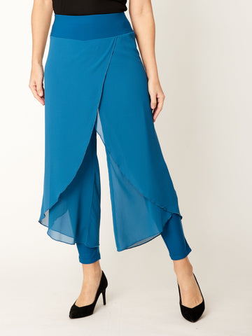 Gilliana Chiffon Overlay Pant - Petrol - 31360 - SUMMER