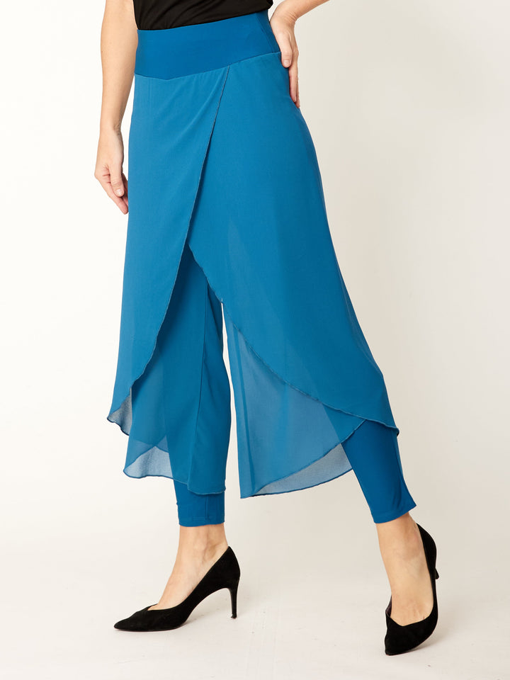 Gilliana Chiffon Overlay Pant - Petrol - 31360