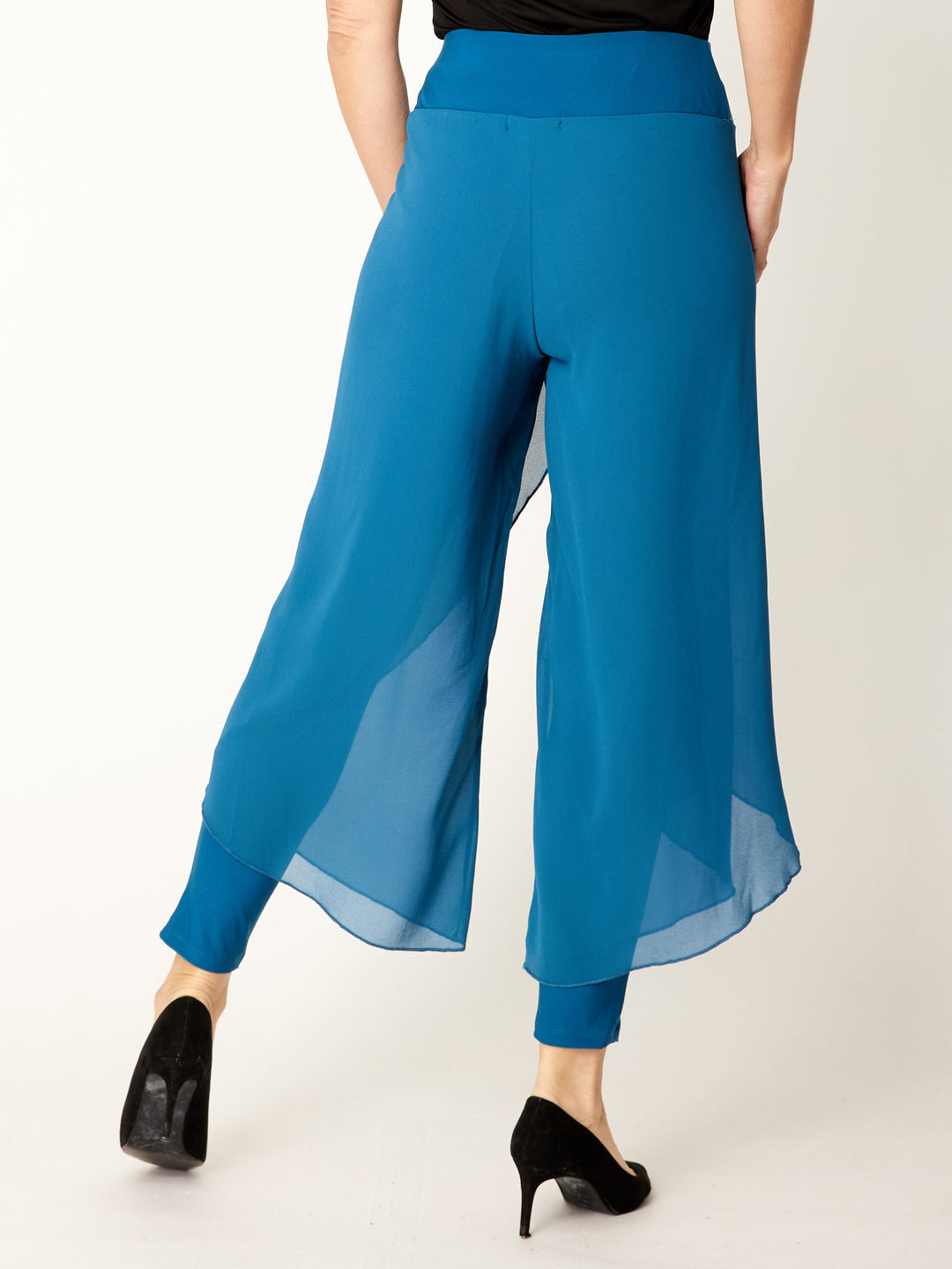 Gilliana Chiffon Overlay Pant - Petrol - 31360