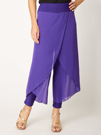 Gilliana Chiffon Overlay Pant - Purple - 31360