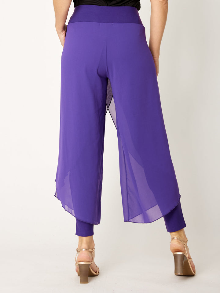 Gilliana Chiffon Overlay Pant - Purple - 31360