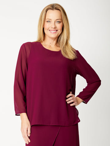 Georgia Chiffon Core Top - Shiraz - 31792 - New Arrivals