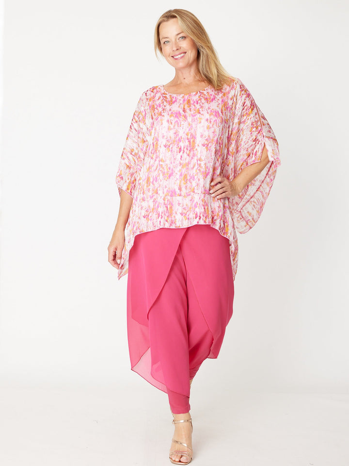 Gilliana Chiffon Overlay Pant - Fushia - 31360