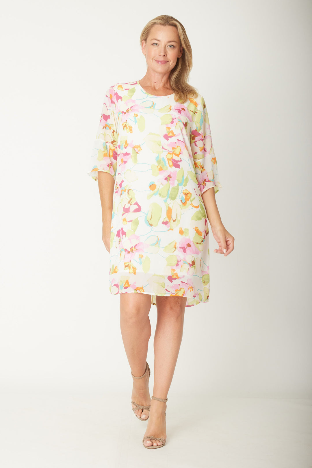 Avery Chiffon Tunic Top Dress  - Floral - 31373