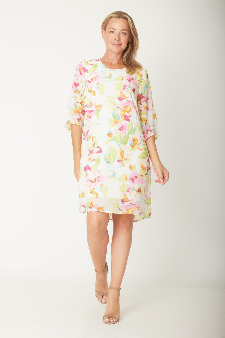 Avery Chiffon Tunic Top Dress  - Floral - 31373