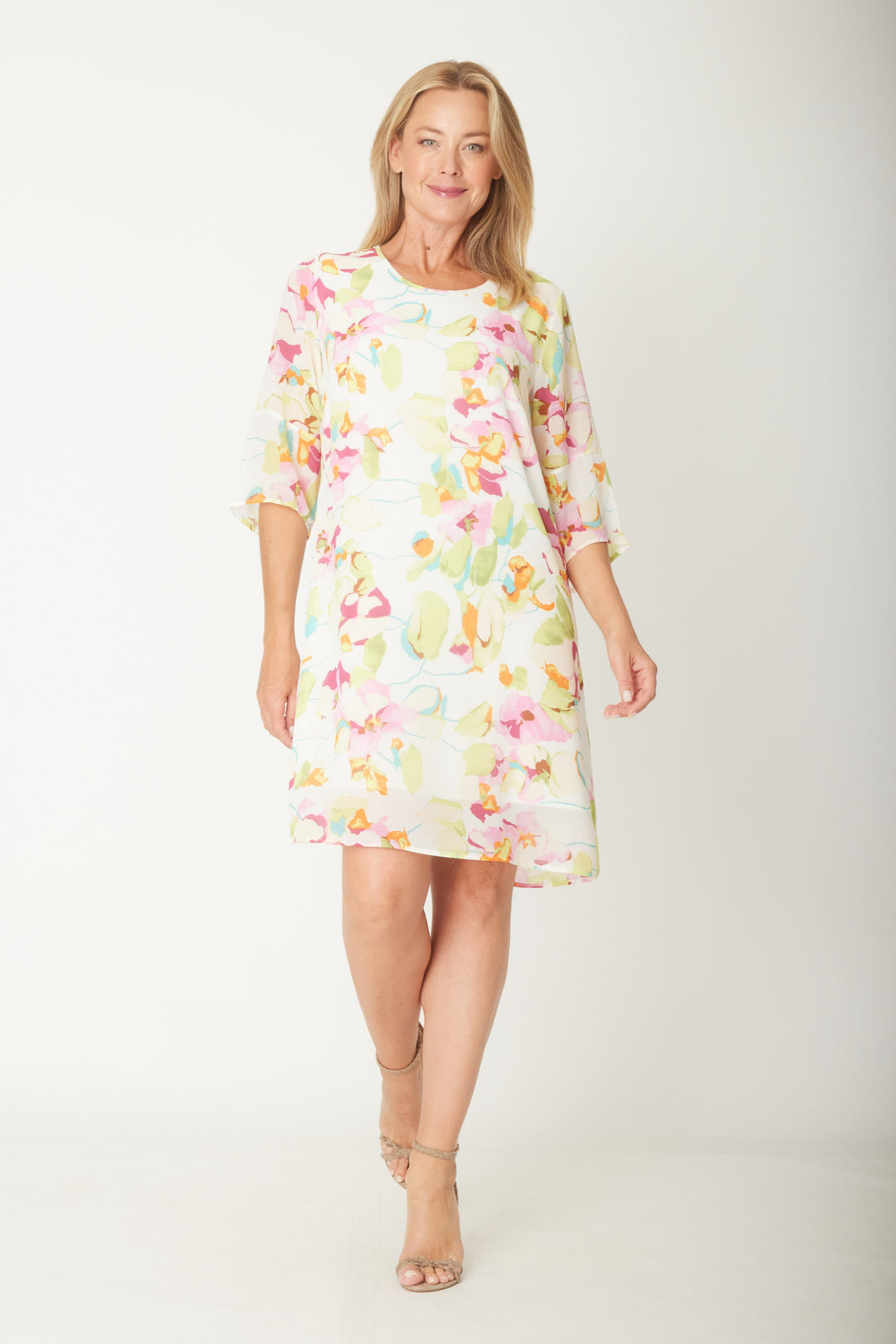 Avery Chiffon Tunic Top Dress  - Floral - 31373