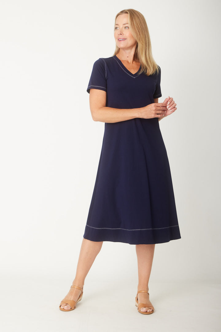 The Tee Dress - Navy/White - 31393