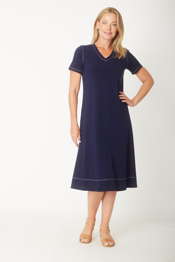 The Tee Dress - Navy/White - 31393