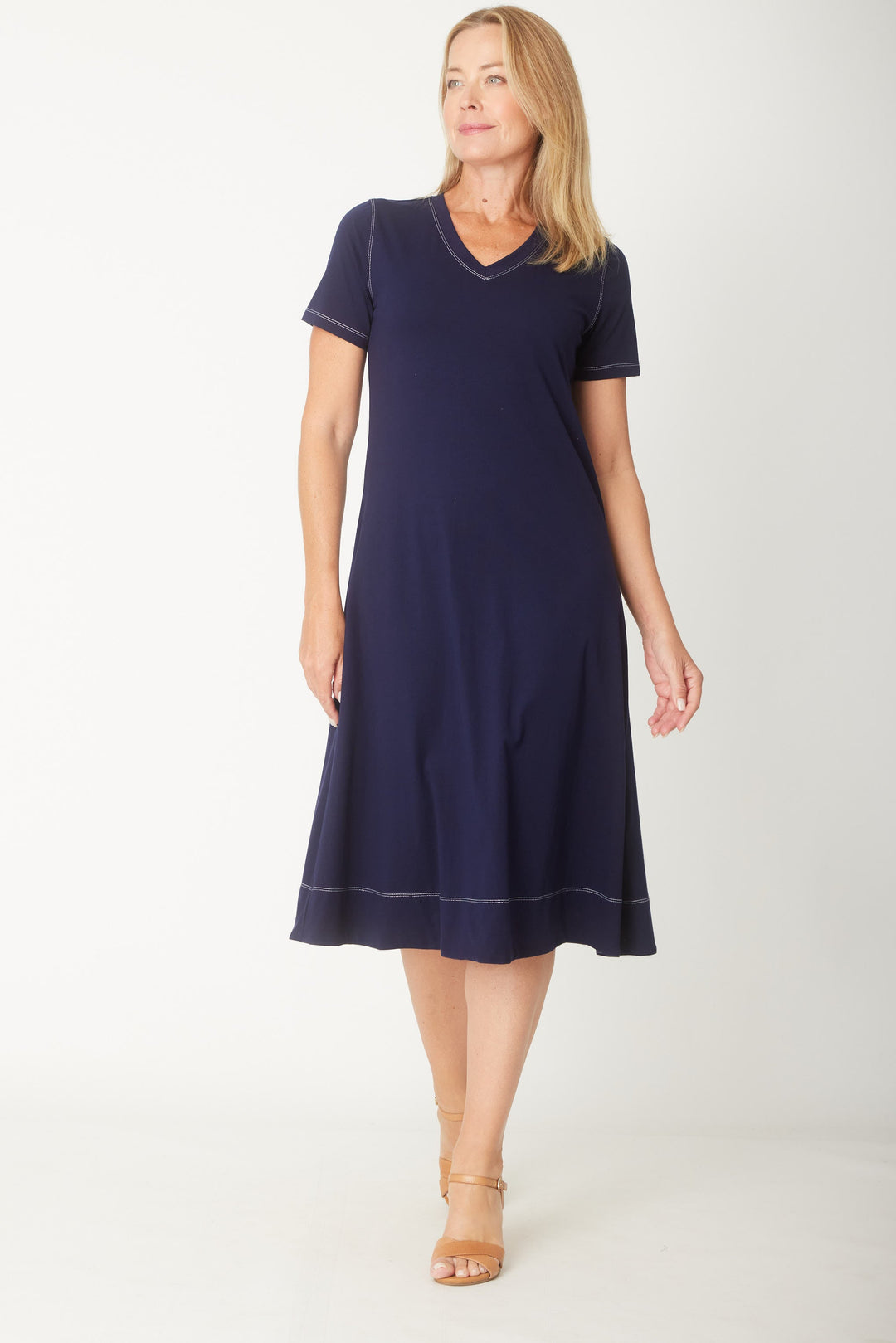 The Tee Dress - Navy/White - 31393