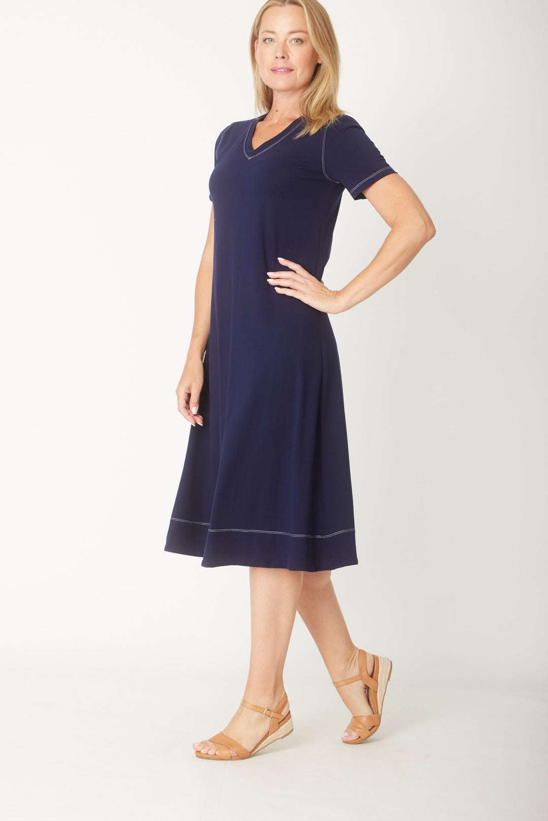 The Tee Dress - Navy/White - 31393