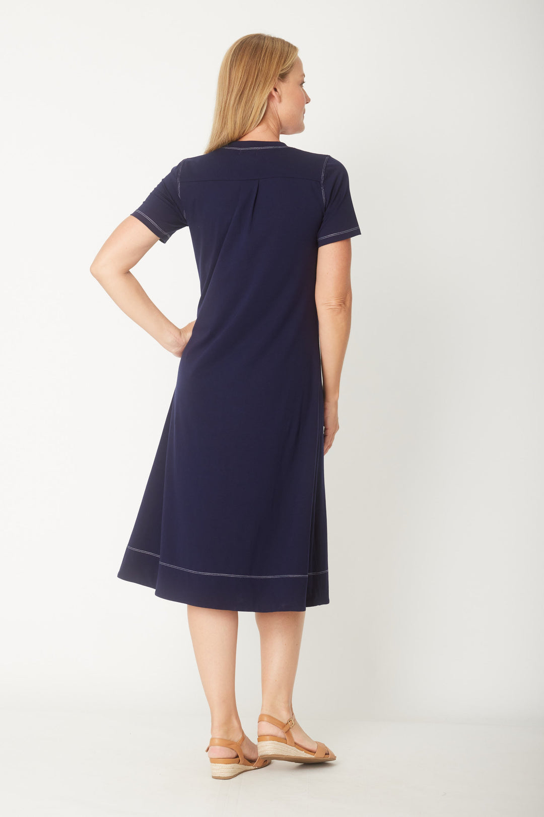 The Tee Dress - Navy/White - 31393