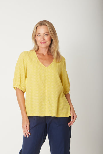 Victoria Textured Top - Butter -31405 - 
