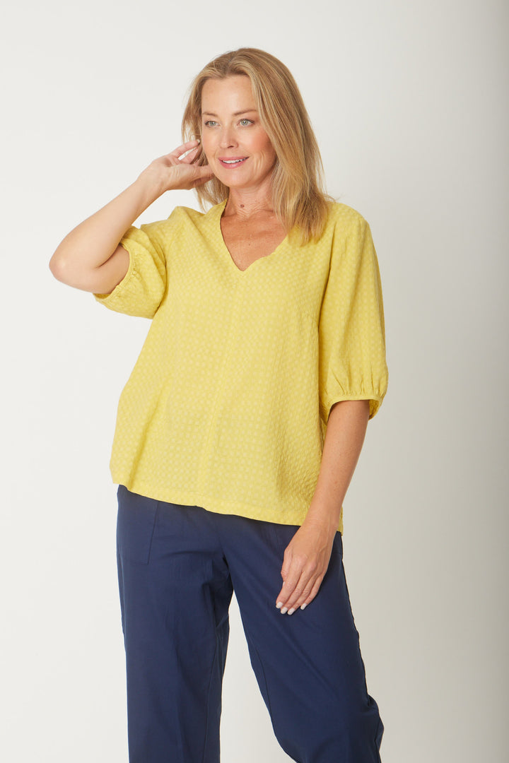 Victoria Textured Top - Butter -31405