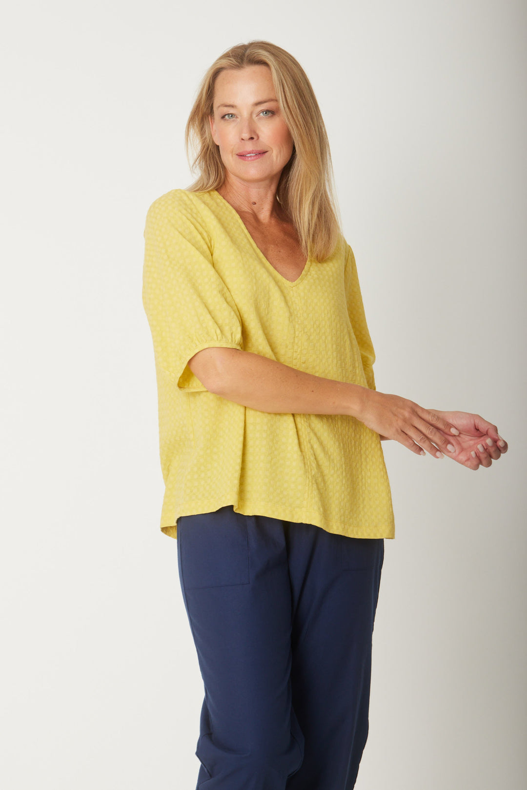 Victoria Textured Top - Butter -31405