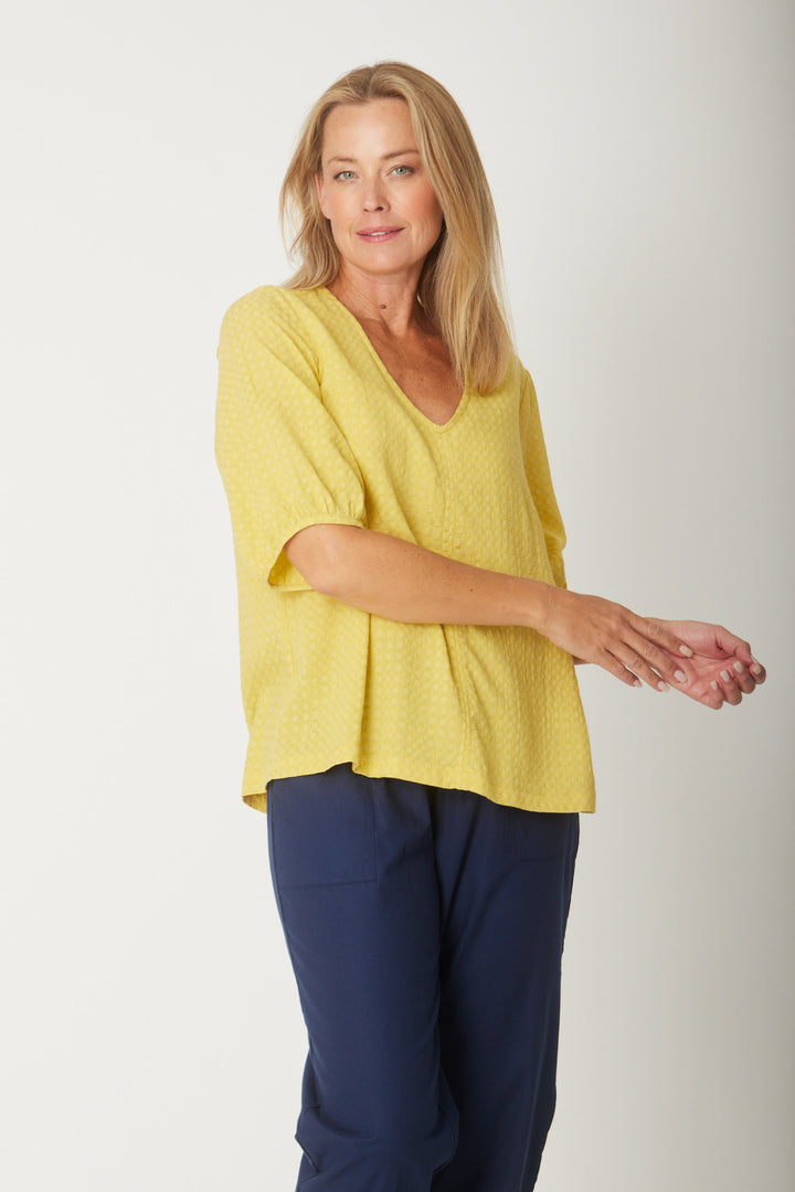 Victoria Textured Top - Butter -31405