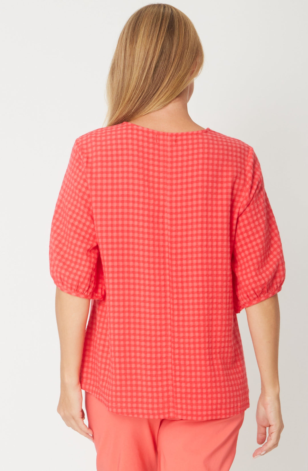 Victoria Textured Top - Coral -31405