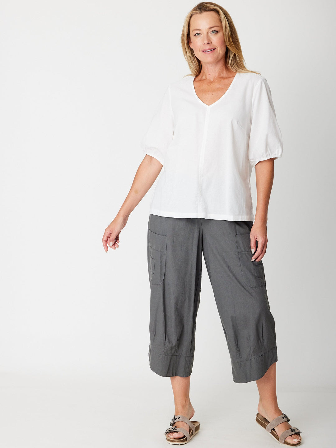 Hi Chi Minh Crop Pant - Slate -30701