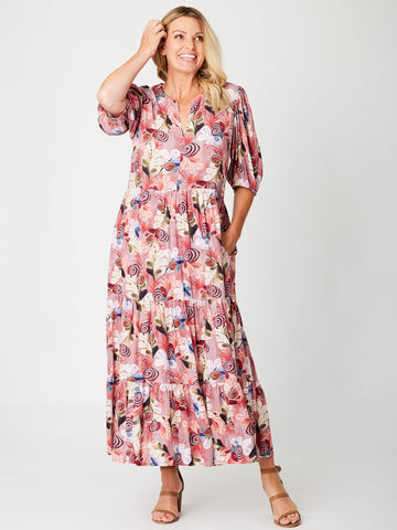 Bombay Beauty Print Dress - Rose - 31426 - 