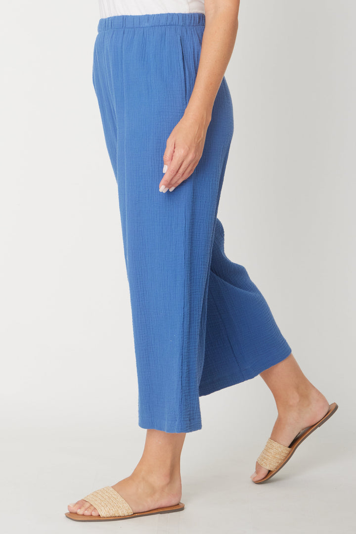 Bonded Muslin/Cheesecloth Pant -  Blue - 31431