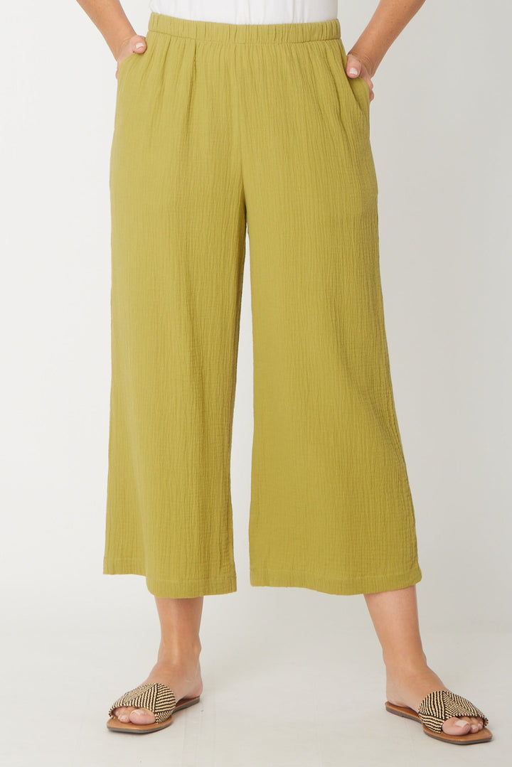 Bonded Muslin/Cheesecloth Pant -  Leaf - 31431