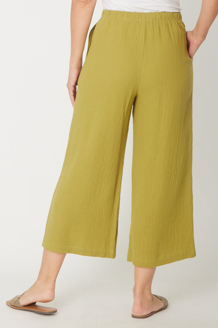 Bonded Muslin/Cheesecloth Pant -  Leaf - 31431