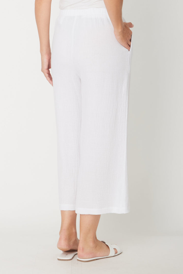 Bonded Muslin/Cheesecloth Pant -  White - 31431