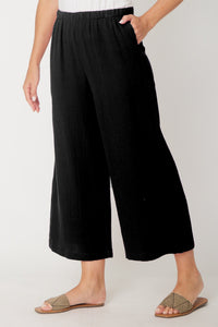 Bonded Muslin/Cheesecloth Pant -  Black - 31431