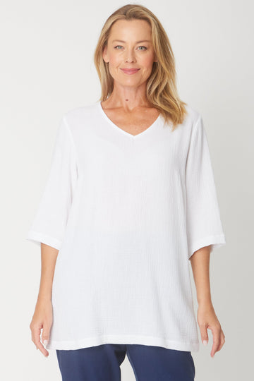 Bonded Muslin/Cheescloth Tunic - White - 31432 - 
