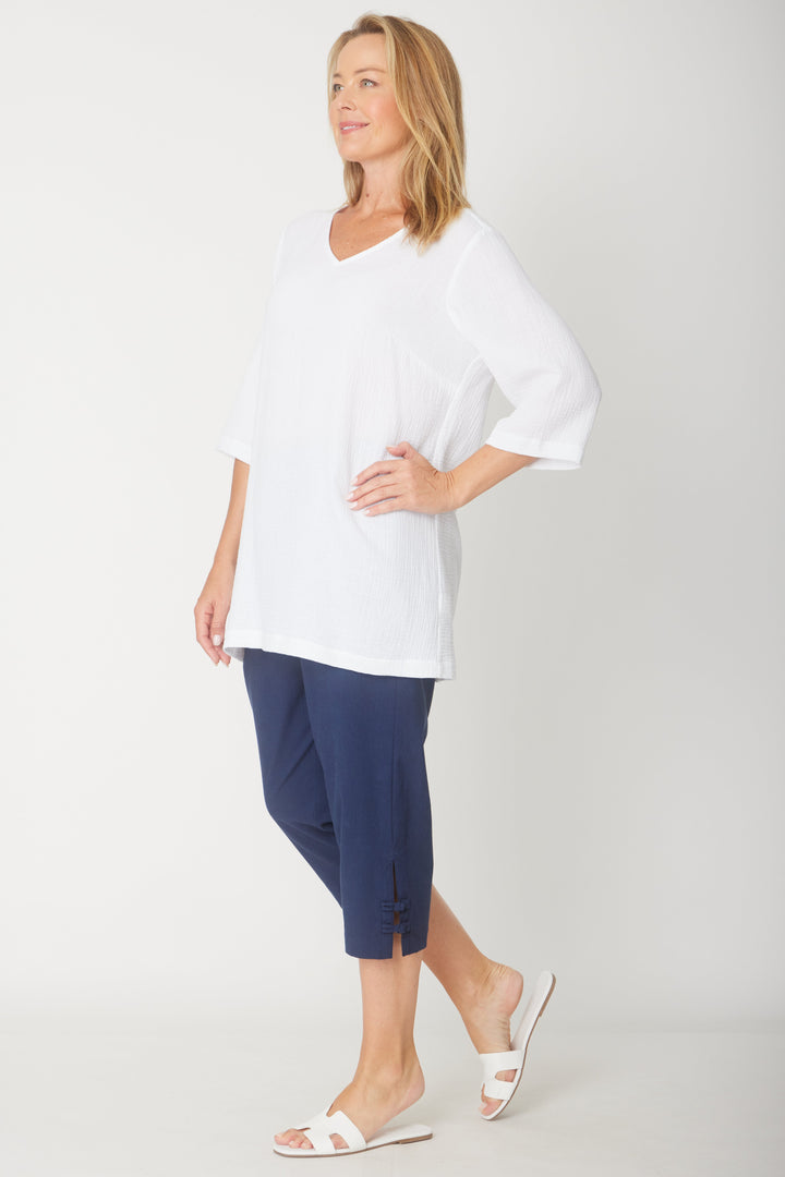 Bonded Muslin/Cheescloth Tunic - White - 31432