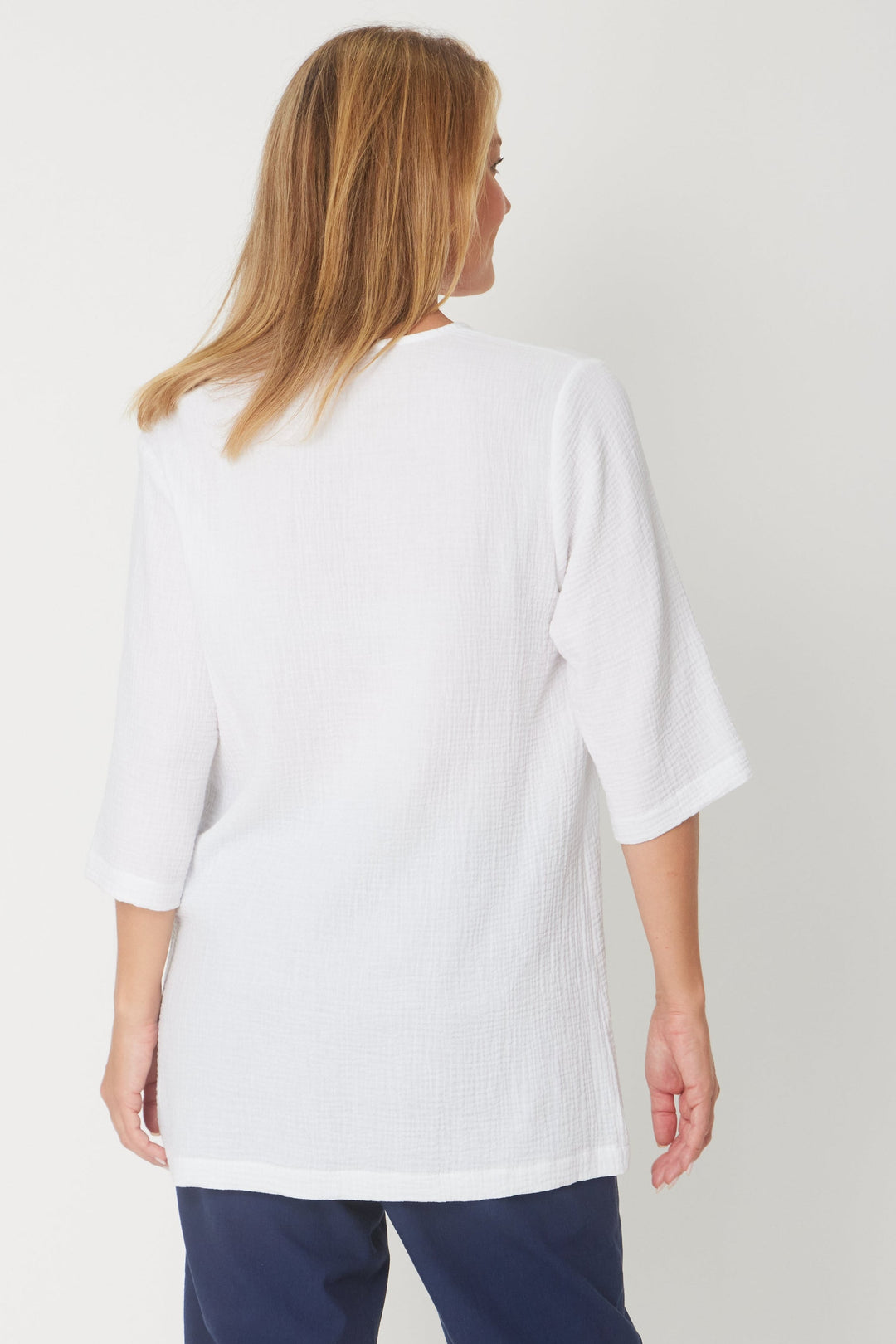 Bonded Muslin/Cheescloth Tunic - White - 31432