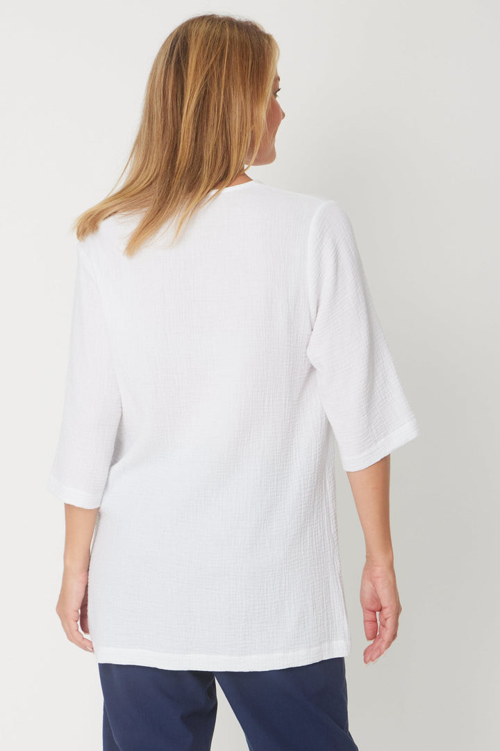 Bonded Muslin/Cheescloth Tunic - White - 31432
