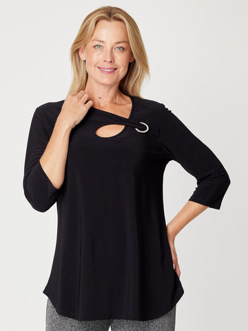 Ring Top - Black - 31443 - Clothes for Senior & Elderly Women