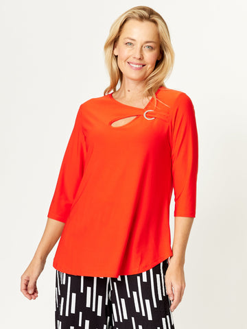 Ring Top - Coral - 31443 - Clothes for Senior & Elderly Women