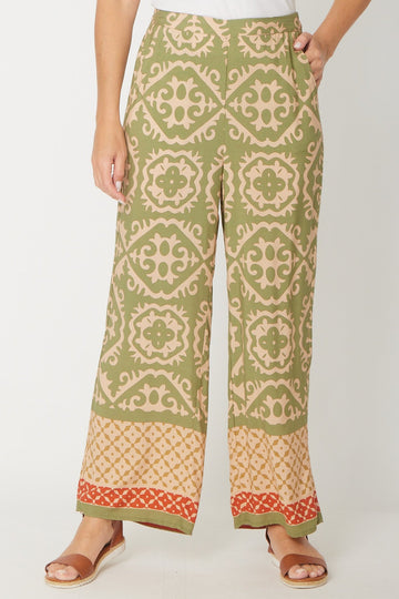 Border Crop Pant - Sage - 31450 - New Arrivals