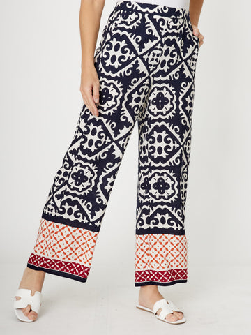 Border Crop Pant - Navy - 31450 - New Arrivals