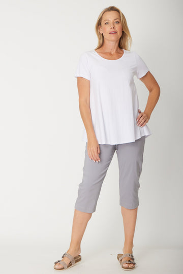 Short Sleeve Margie Swing Top- White - 31538 - Spring/Summer