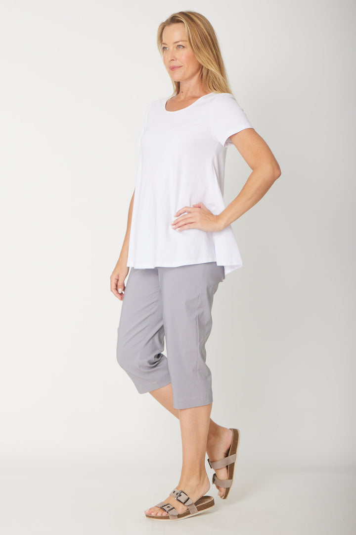 Short Sleeve Margie Swing Top- White - 31538
