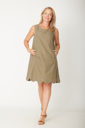 Pocket Get Smart Dress - Khaki- 31464 - 