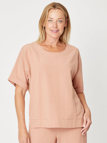 Linen Shores Top - Apricot - 31476 - Modest Dressing
