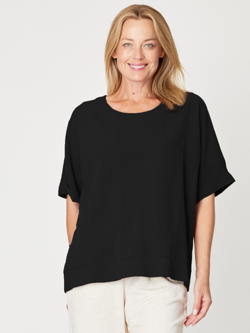 Linen Shores Top - Black - 31476 - 