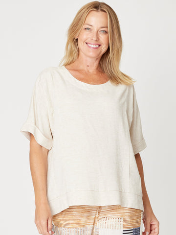Linen Shores Top - Sand - 31476 - Modest Dressing