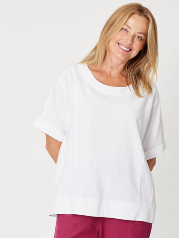 Linen Shores Top - White - 31476 - Modest Dressing